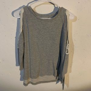 grey cold shoulder american eagle top